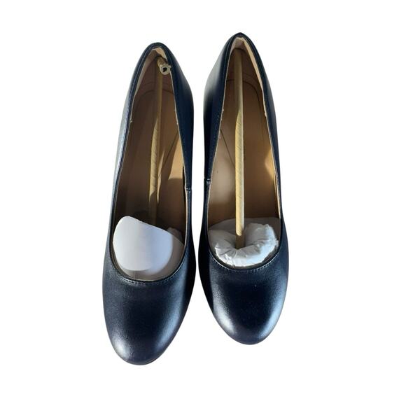 Women Round Toe 6 Slip On Pumps Low Chunky Block Heel Comfort Dress Pump Shoes - Picture 2 of 6